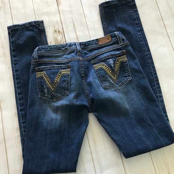 (Sold) Vigoss Denim Distressed Jeans,  Juniors 7 - Picture 5 of 8